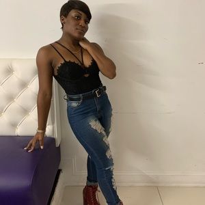 MISSGUIDED Black Harness Bodysuit